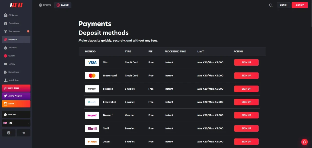 1Red Payments Not On Gamstop