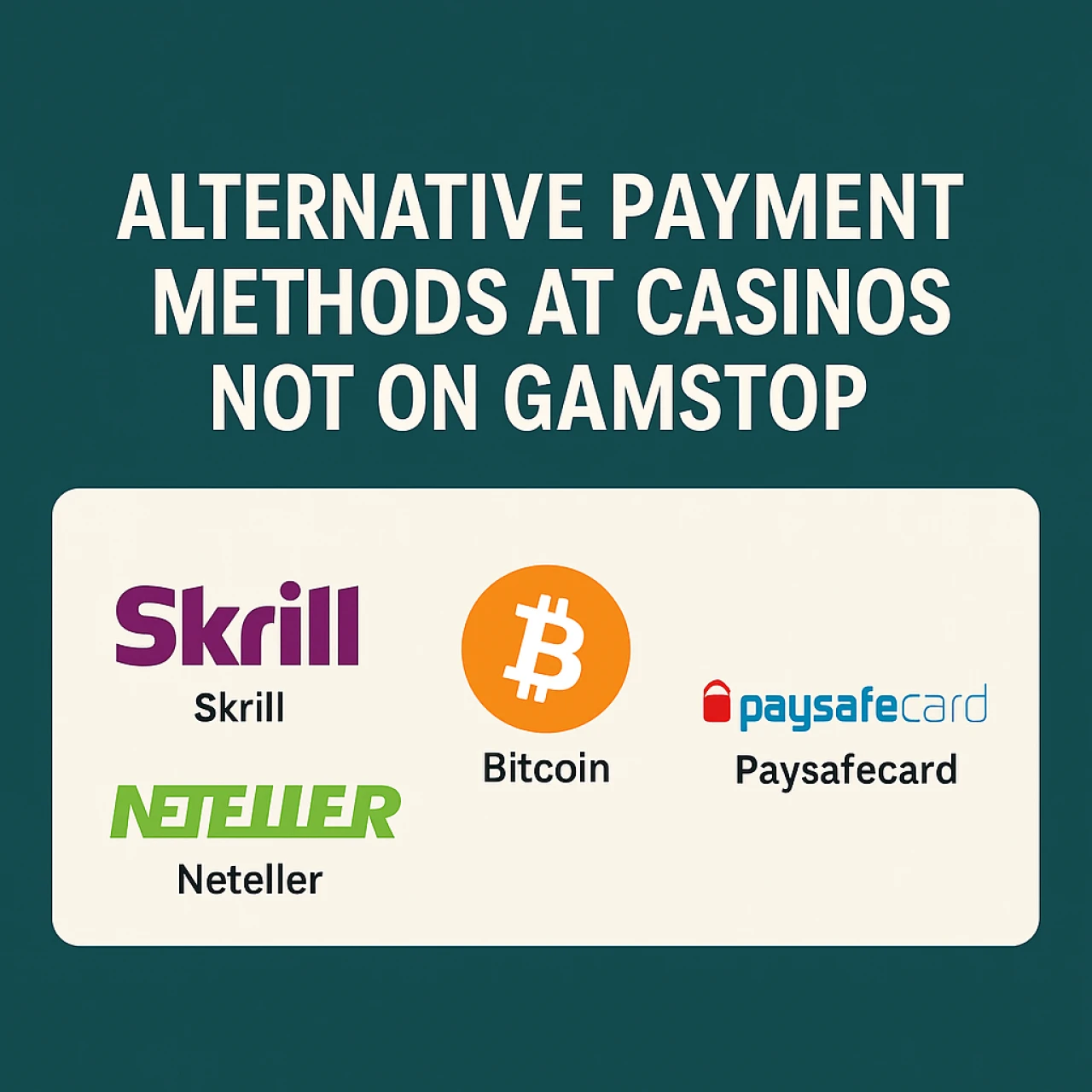 Alternative Payment Methods at Casinos Not on Gamstop
