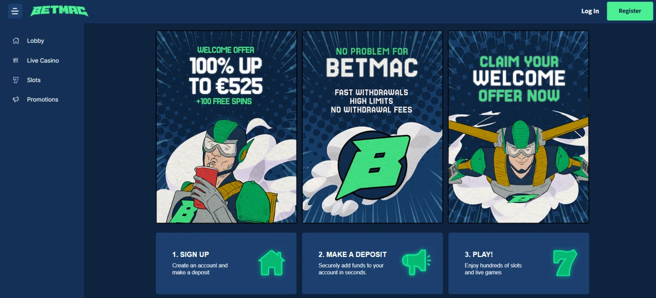 Betmac Casino Not on Gamstop - Homepage