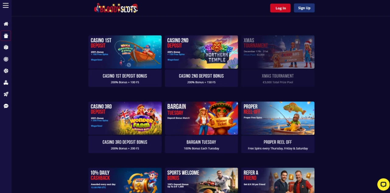 BloodySlots Casino Not on Gamstop - Promotions