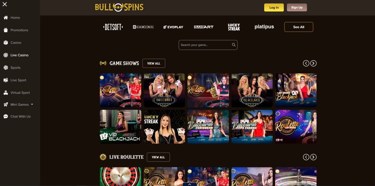 Bullspins Live Casino