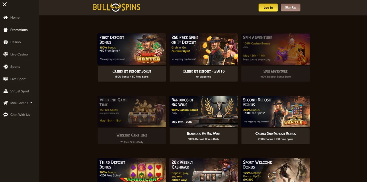 Bullspins Casino Promotions