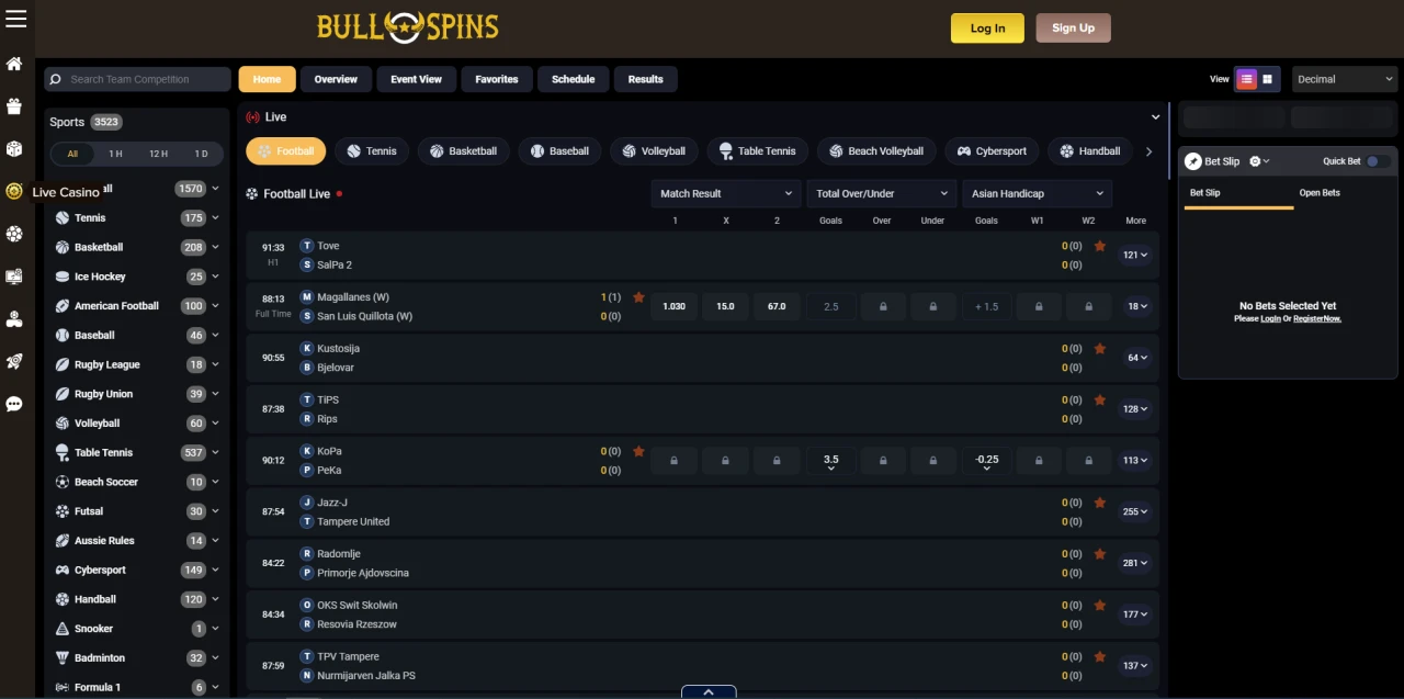 Bullspins Sportsbook