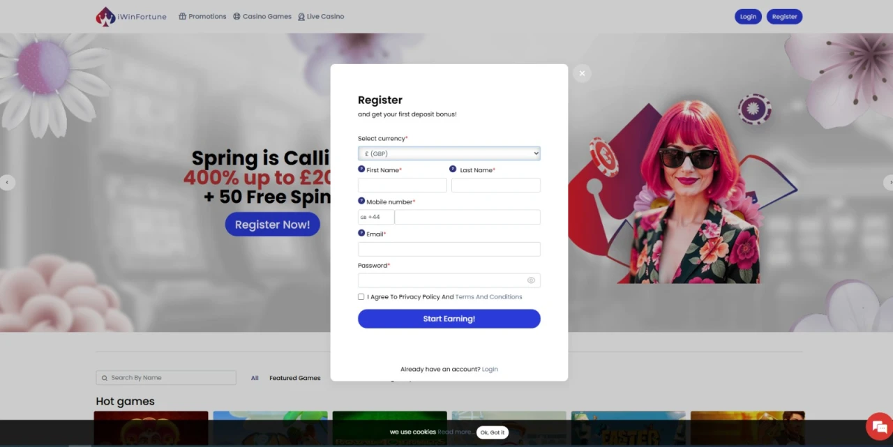 Iwinfortune Registration