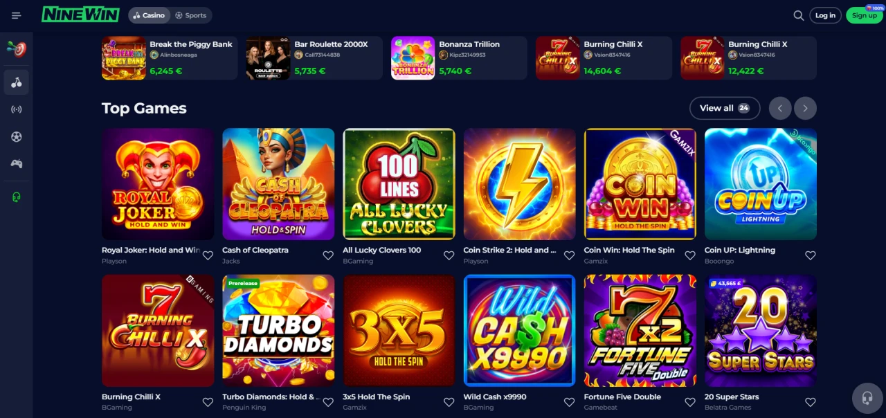 Ninewin Games Not on Gamstop