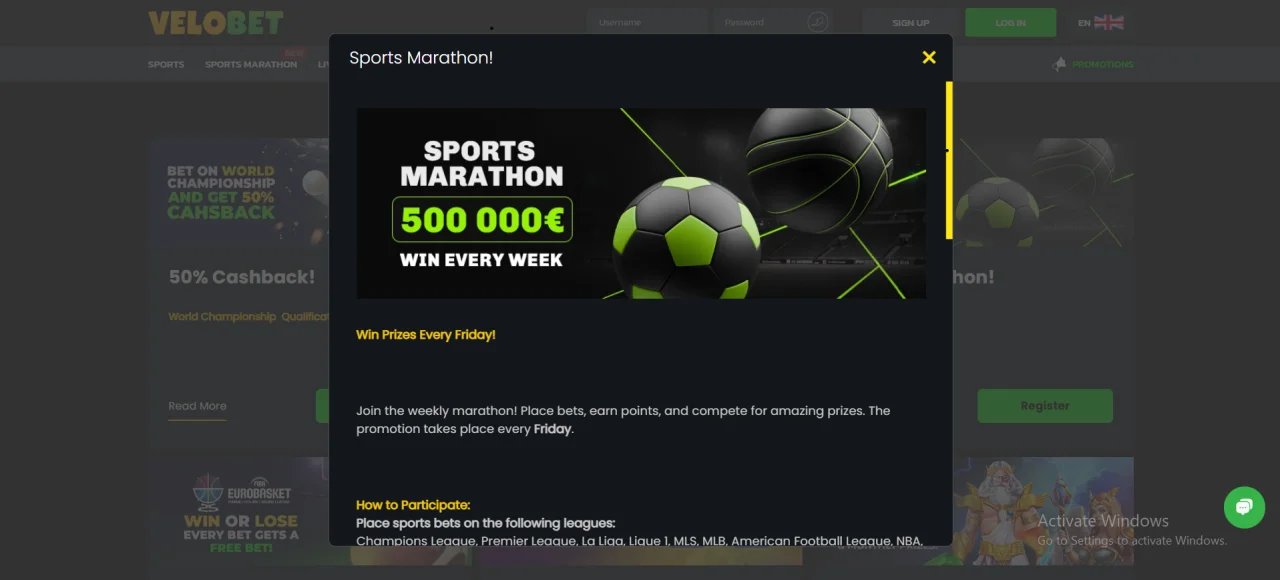 Velobet Non Gamstop Casino - Sports Marathon